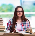 Female student preparing for chemistry exams Royalty Free Stock Photo