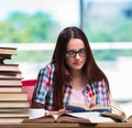 Female student preparing for chemistry exams Royalty Free Stock Photo