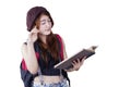 Female student reading a book Royalty Free Stock Photo