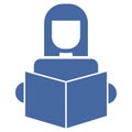 Female studying VIsolated Vector icon which can easily modify or edit