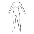 female stylized body contour without extremities icon