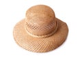 Female summer straw hat isolated on white Royalty Free Stock Photo