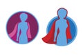 Female Superhero icon - vector silhouette Royalty Free Stock Photo