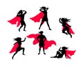 Female Superhero Silhouette Royalty Free Stock Photo