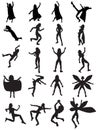 Female Superhero Silhouettes Royalty Free Stock Photo
