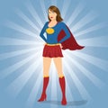 Female Superhero Standing with Pride and Confident Royalty Free Stock Photo