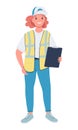 Female supervisor semi flat color vector character