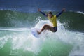 Female surf competitor makes a splash