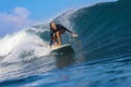 Female surfer on a wave Royalty Free Stock Photo