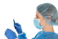 Female surgeon with scalpel Royalty Free Stock Photo