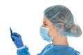 Female surgeon with scalpel Royalty Free Stock Photo