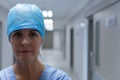 Female surgeon standing in the corridor of hospital Royalty Free Stock Photo