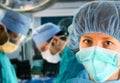 Female surgeon with surgical team Royalty Free Stock Photo