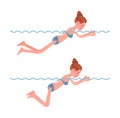 Female swimmer in breaststroke swimming style set