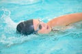 Female swimmer doing front crawl Royalty Free Stock Photo