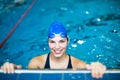 Female swimmer in an indoor swimming pool Royalty Free Stock Photo