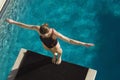 Female Swimmer Ready To Dive Royalty Free Stock Photo