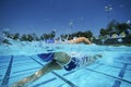 Female Swimmer Swimming In Pool Royalty Free Stock Photo