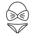 Female swimsuit icon, outline style