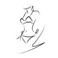 Female swimsuit, sketch, figure, vector