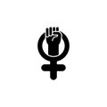 Female symbol black glyph icon Royalty Free Stock Photo