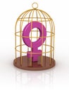 Female symbol in a cage.