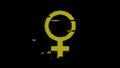 ASCII female symbol glitch yellow