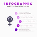 Female, Symbol, Gender Infographics Presentation Template. 5 Steps Presentation