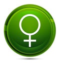 Female symbol icon glassy green round button illustration Royalty Free Stock Photo