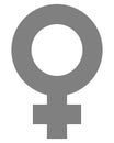 Female symbol icon - medium gray simple thick, isolated - vector