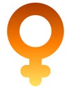 Female symbol icon - orange thick rounded gradient, isolated - vector