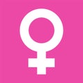 Female Symbol in Pink Color Background. Female Sexual Orientation Icon. Vector Gender Sign.