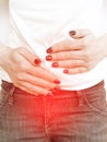 Female symptom period problem bladder , cystitis inflammation