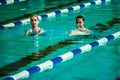 Female synchronized swimming Royalty Free Stock Photo