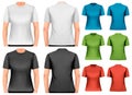 Female t-shirts. Design template.