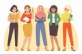 Female teacher cartoon character collection