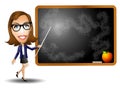 Female Teacher Chalkboard