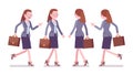 Female teacher walking and running Royalty Free Stock Photo