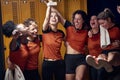 Female team in euphoria after the win Royalty Free Stock Photo