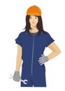 Female technician simple illustration Royalty Free Stock Photo