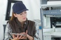 Female technician using tablet computer Royalty Free Stock Photo