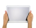 Female teen hands holding generic tablet pc