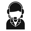 Female telemarketer wearing headset icon Royalty Free Stock Photo