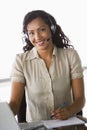 Female telesales worker Royalty Free Stock Photo