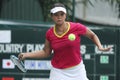 Female tennis athletes of Indonesian Ayu Fani Damayanti in action