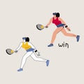 Female tennis player hand drawn illustration Royalty Free Stock Photo