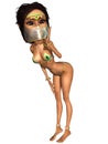 Female Toon Figure Belly Dancer