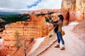 Female tourist in Bryce Canyon National Park, Utah, USA Royalty Free Stock Photo