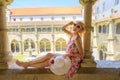 Tourist woman in Coimbra