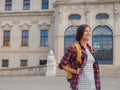 Female tourist traveling in Austria Royalty Free Stock Photo